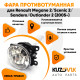 Фара противотуманная ЛЮКС Renault Megane 2 / Scenic 2 / Sandero / Outlander 2 (05-) левая=правая (1 штука) с регулировкой угла наклона и лампочкой KUZOVIK